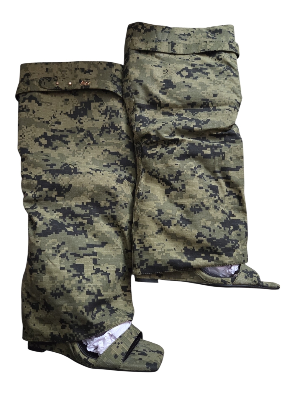 Azalea Wang Women’s Heeled Boots in Digital Olive Camo Size 11